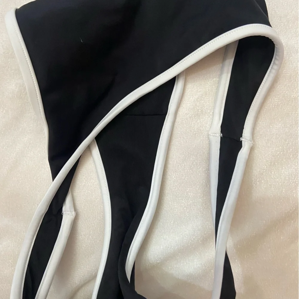 New! Frankie's Bikinis x PINK buttercup golden Black White Bikini 3990
